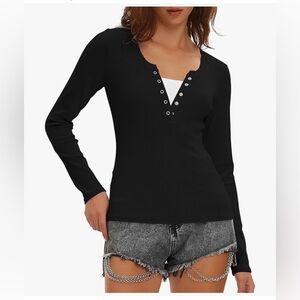 NWT Black Long Sleeve Top-M